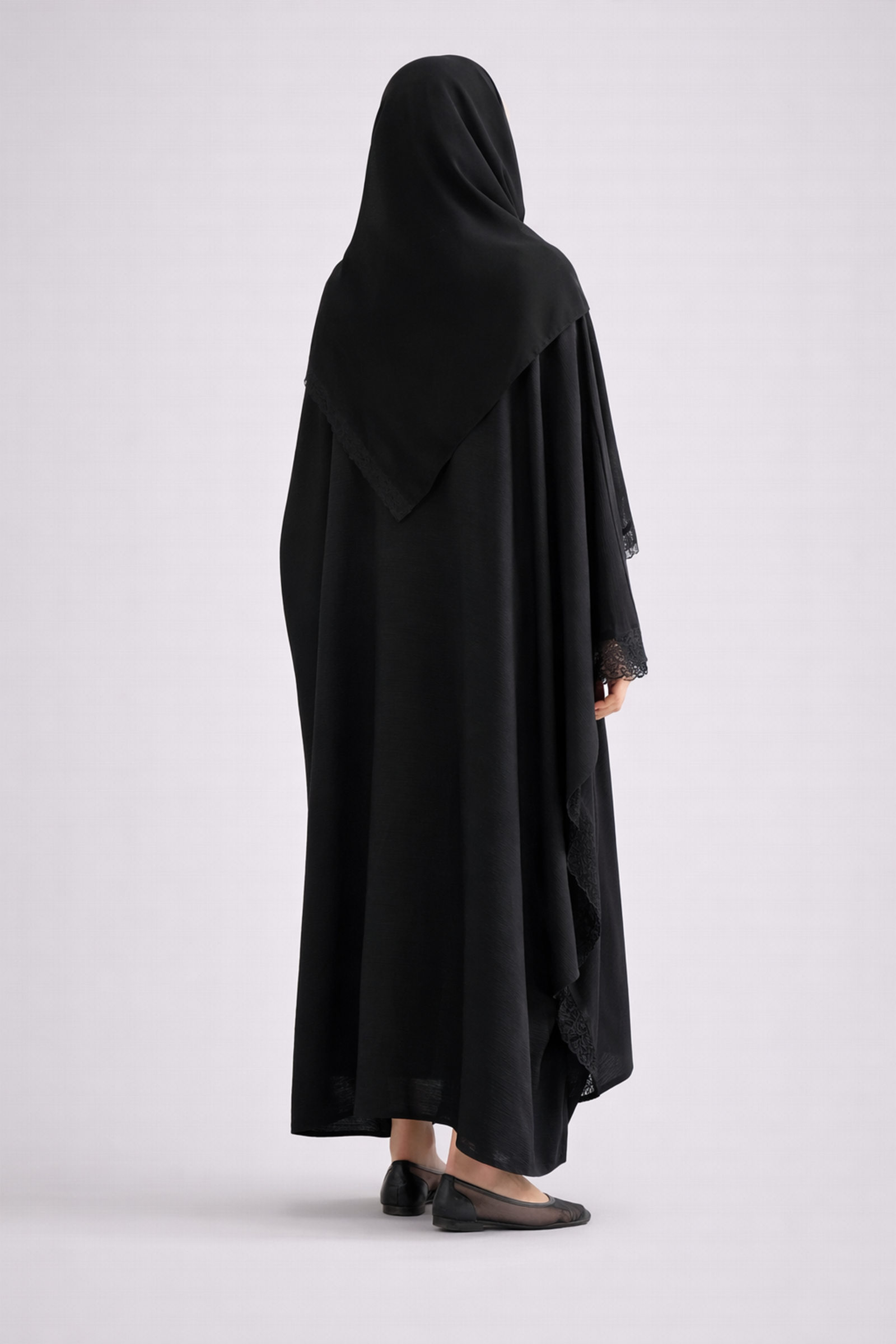 Midnight Lace Butterfly Abaya