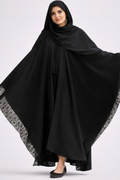 Midnight Lace Butterfly Abaya