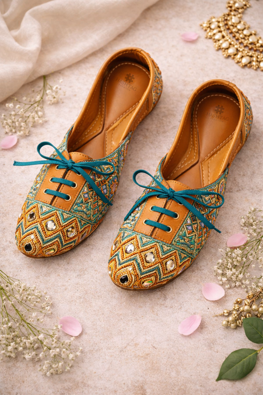 Mosaic Muse Embroidered Lace-Up Sneakers