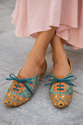 Mosaic Muse Embroidered Lace-Up Sneakers