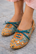Mosaic Muse Embroidered Lace-Up Sneakers
