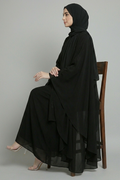 Noir Floral Butterfly Abaya