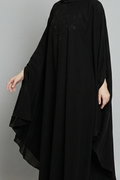 Noir Floral Butterfly Abaya