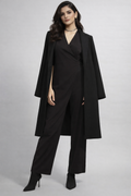 Noir Minimalist Wrap-Front Jumpsuit