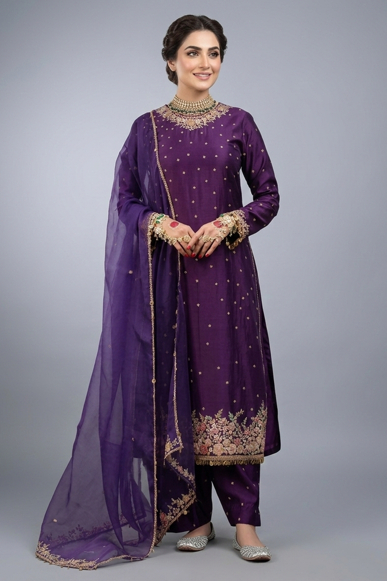 Royal Plum Embroidered