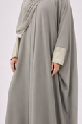 Sage Mist Shimmer-Cuff Abaya