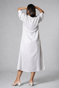 Serene Ivory Linen Lounge Dress