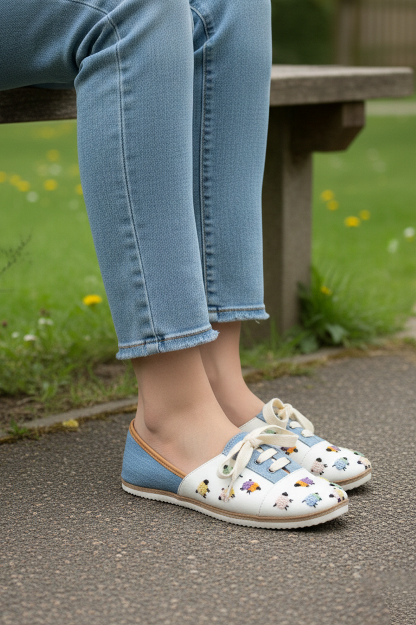 Whimsical Wool-Sheep Sneakers