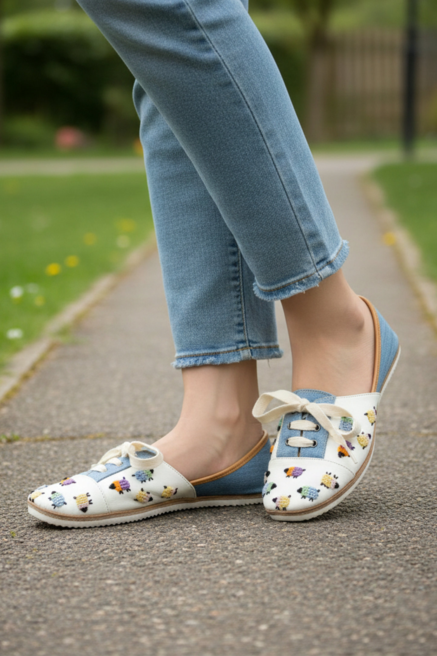 Whimsical Wool-Sheep Sneakers