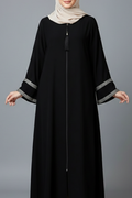 Tassel-Accent Noir Abaya