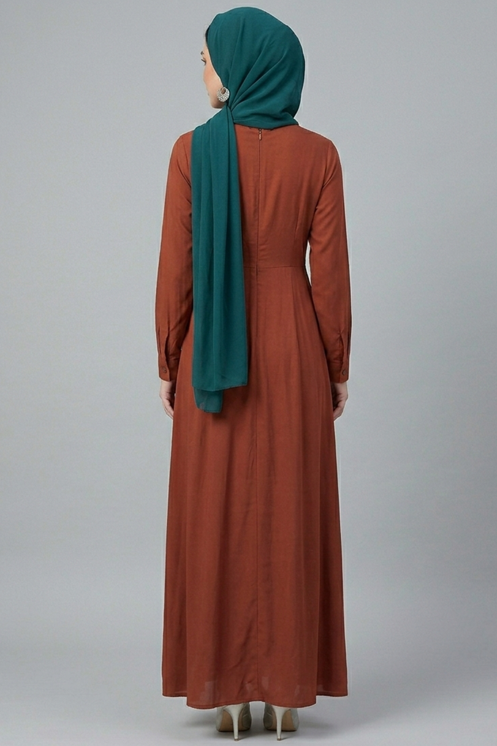Terracotta Utility Shirt-Style Abaya