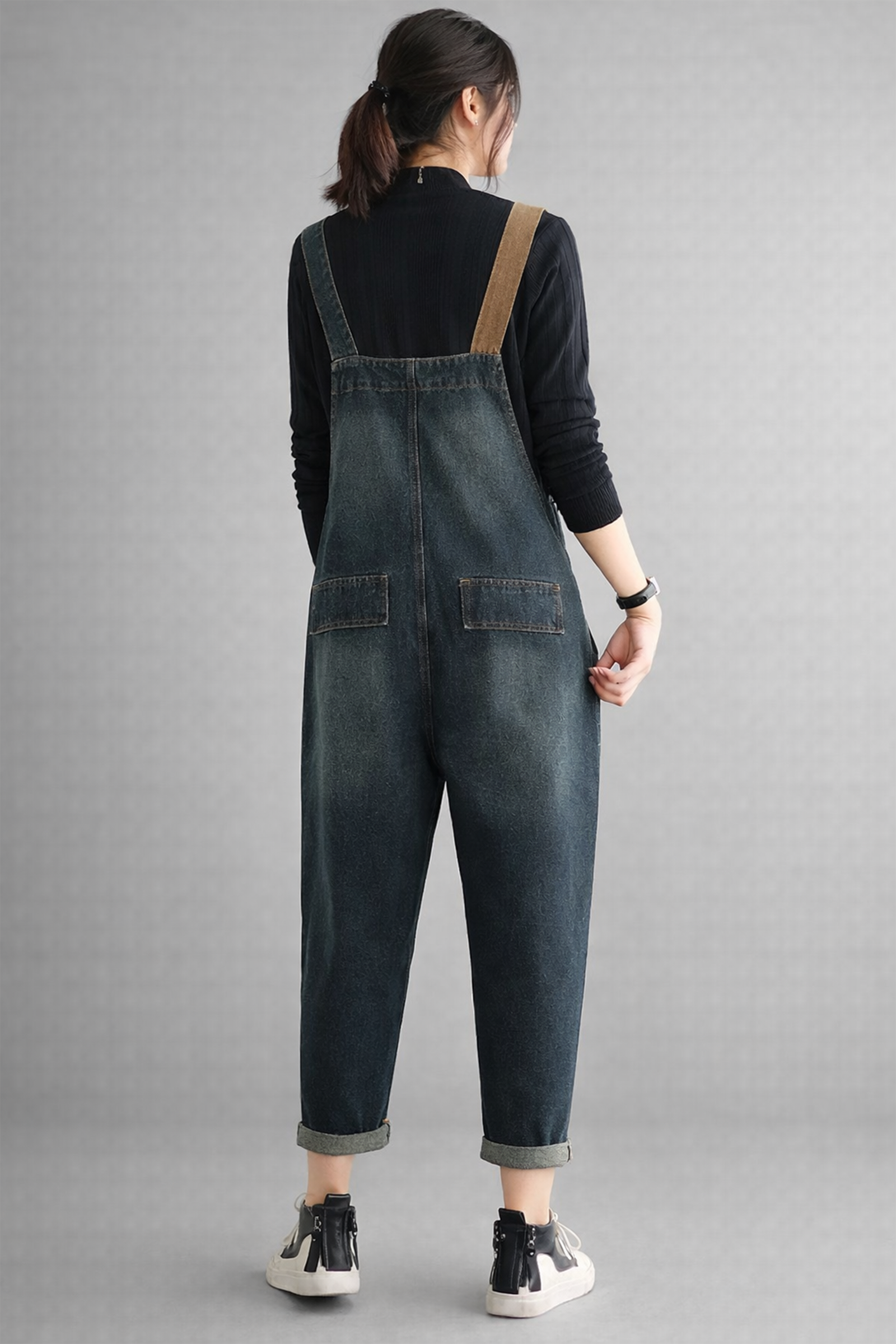 Urban Contrast Patchwork Denim Dungarees
