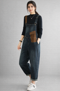 Urban Contrast Patchwork Denim Dungarees