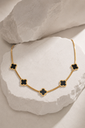 Noir Clover Serpentine Necklace