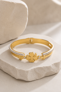 Celestial Clover Hinged Bracelet